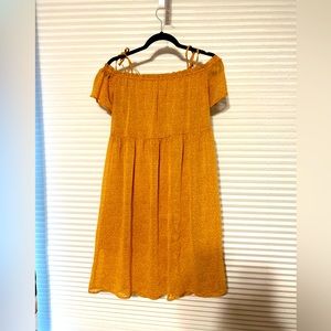 Like New Mustard High Waist Off Shoulder Dress Medium